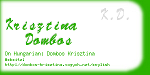 krisztina dombos business card